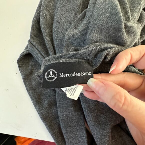 Mercedes Benz Logo Men's Ultra Thin Gray VNeck Long Sleeve Sweater Large - Picture 8 of 10